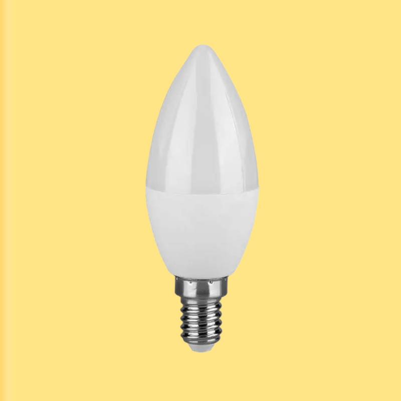 E14 4.5W(470Lm) LED Spuldze, V-TAC, IP20, sveces forma, silti balta gaisma 3000K