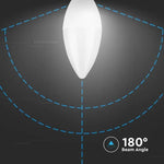 E14 4,5W (470Lm) LED-lampa, V-TAC, IP20, ljusformad, varmvitt ljus 3000K