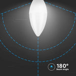E14 3.7W(320Lm) LED-pirn, küünlakujuline, V-TAC, IP20, jaheda valge 6500K