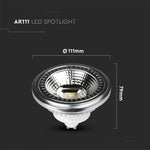 AR111 12W(1117Lm) LED-lampa, V-TAC, GU10, IP20, kallvit 6400K