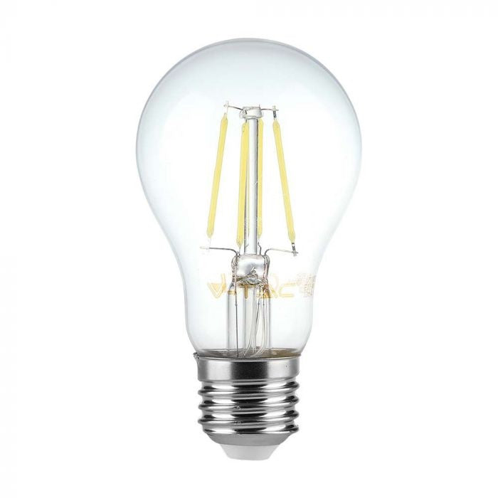E27 6W(600Lm) светодиодная лампа накаливания, A60, IP20, V-TAC, теплый белый свет 3000K