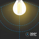 E14 4W(400Lm) LED Spuldze Filament, P45, V-TAC, IP20, silti balta gaisma 3000K