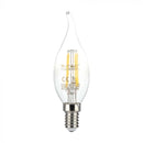 E14 4W(400Lm) LED Filament Spuldze, IP20, stikla, sveces forma, V-TAC, silti balta gaisma 3000K
