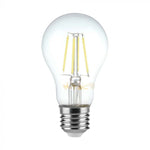 E27 6W(600Lm) LED Filament Spuldze, A60, IP20, V-TAC, neitrāli balta gaisma 4000K