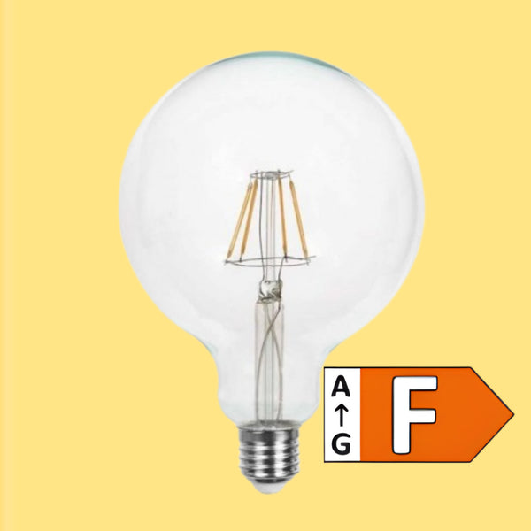 E27 6W(600Lm) LED Filament Glödlampa, G125, V-TAC, IP20, varmvitt ljus 3000K