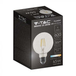 6W(600Lm) LED Filament Glödlampa, V-TAC, G95, IP20, varmvitt ljus 3000K