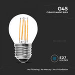 E27 4W(400Lm) LED Filament Bulb, G45, IP20, V-TAC, warm white light 3000K
