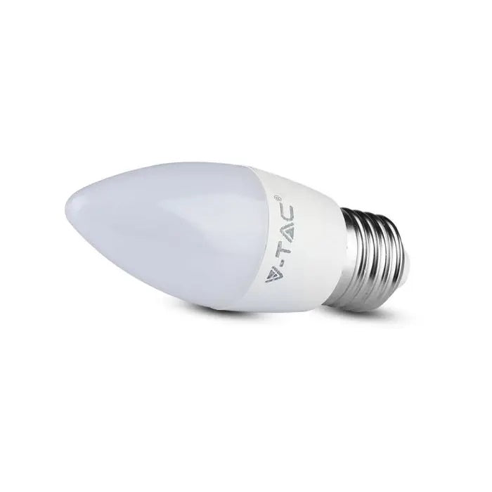 Светодиодная лампа E27 4,5 Вт (470 лм), IP20, форма свечи, V-TAC, теплый белый свет 3000K