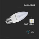 E27 4,5W (470Lm) LED-ljuslampa, V-TAC, IP20, neutralvit 4000K