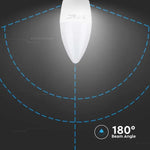 E27 4.5W(470Lm) LED-lambi, küünlakujuline, V-TAC, IP20, jaheda valge 6500K