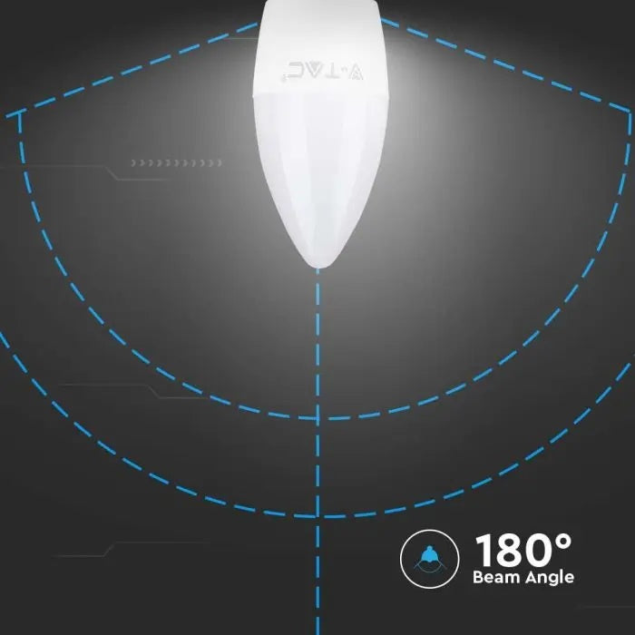 E27 4.5W(470Lm) LED-lambi, küünlakujuline, V-TAC, IP20, jaheda valge 6500K