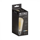 E27 4W(440Lm) LED-lambi Filament Amber Retro, ST64, V-TAC, IP20, soe valge valgus 2700K