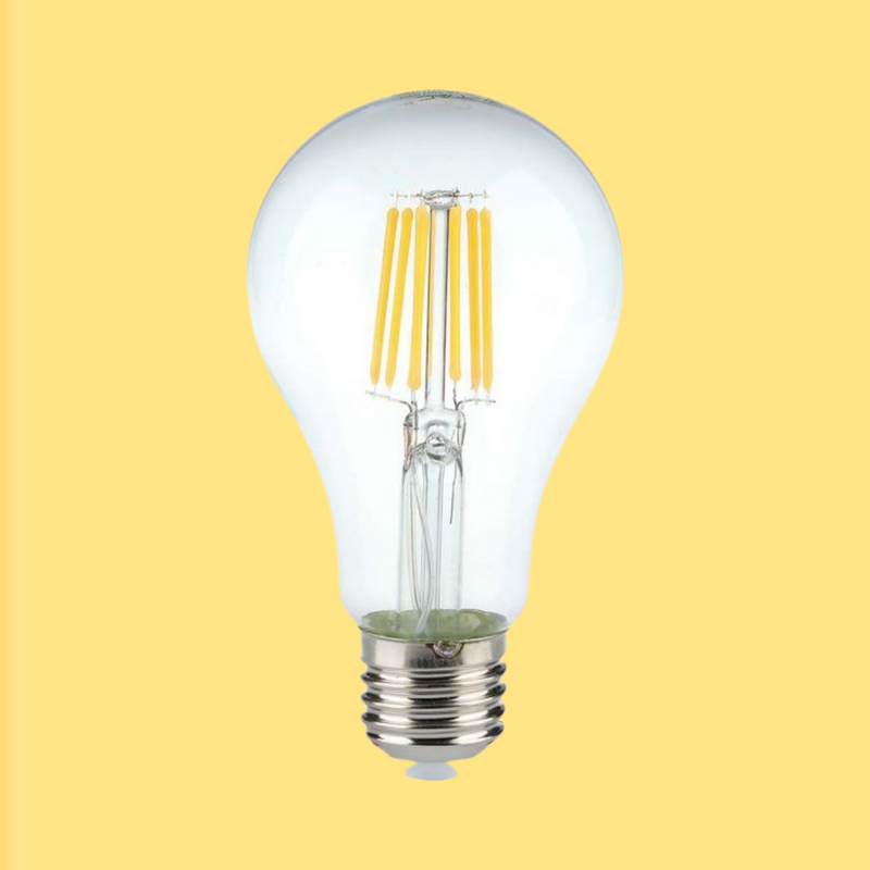 E27 10W(1055Lm) LED Spuldze Filament, A60, V-TAC, IP20, silti balta gaisma 3000K