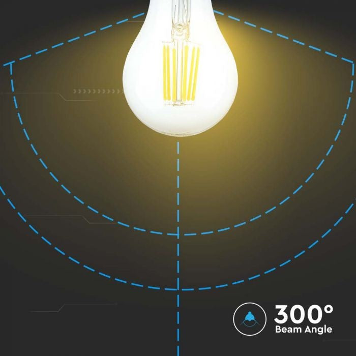 E27 10W(1055Lm) LED Filament Spuldze, V-TAC, A67, IP20, neitrāli balta gaisma 4000K