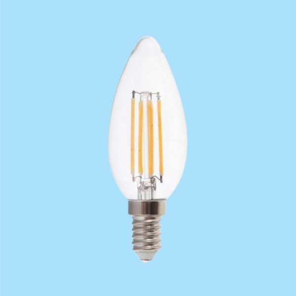SALE_E14 4W(400Lm) LED hõõglamp, IP20, klaas, küünlakujuline, V-TAC, neutraalne valge valgus 4000K