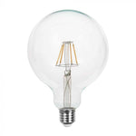 E27 10W(1055Lm) LED Filament Spuldze, G125, IP20, V-TAC, silti balta gaisma 3000K