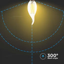 E14 4W(400Lm) LED Filament Bulb, IP20, стекло, форма свечи, V-TAC, холодный белый свет 6500K