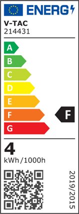 E14 4W(400Lm) LED Filament Bulb, IP20, стекло, рифленое, форма свечи, V-TAC, нейтральный белый свет 4000K
