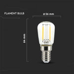 E14 2W(200Lm) LED Filament Bulb, ST26, V-TAC, IP20, neutral white light 4000K