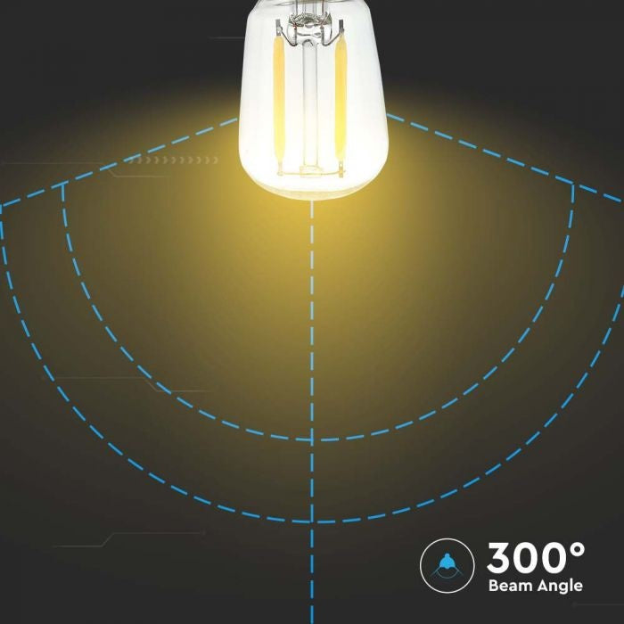E14 2W(200Lm) LED Filament Bulb, ST26, V-TAC, IP20, neutral white light 4000K