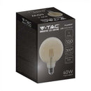 E27 6W(550Lm) LED Spuldze Filament Amber, G125, V-TAC, stikla, silti balta gaisma 2200K