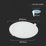 6W(490Lm) LED Premium Panel встраиваемая круглая, V-TAC, теплый белый свет 2700K, в комплекте с блоком питания