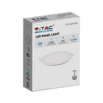 12W(1160Lm) LED Premium Panel встраиваемая круглая, V-TAC, 4000K нейтральный белый свет, в комплекте с блоком питания