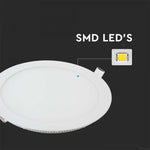 12W(1160Lm) LED Premium Panel встраиваемая круглая, V-TAC, 4000K нейтральный белый свет, в комплекте с блоком питания