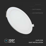 12W(1160Lm) LED Premium Panel встраиваемая круглая, V-TAC, 4000K нейтральный белый свет, в комплекте с блоком питания