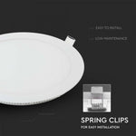 18W(1400Lm) LED Premium paneel süvistatav ümmargune, V-TAC, soe valge valgus 2700K, koos toiteplokiga.