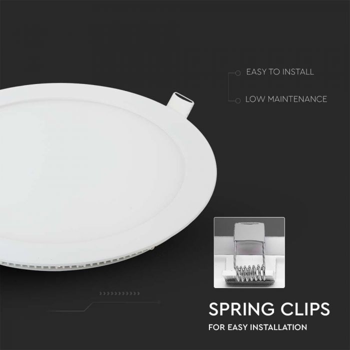 18W(1400Lm) LED Premium paneel süvistatav ümmargune, V-TAC, soe valge valgus 2700K, koos toiteplokiga.