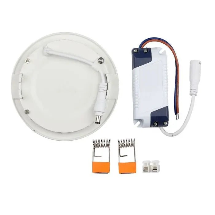 18W (1400Lm) LED paneel Premium süvistatav ümmargune, V-TAC, 4000K neutraalne valge valgus, koos toiteplokiga.