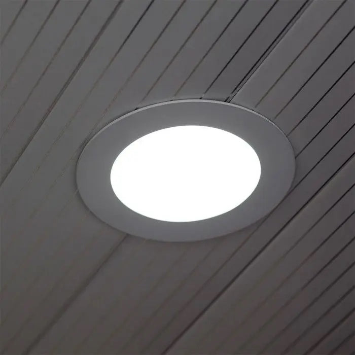 18W (1400Lm) LED paneel Premium süvistatav ümmargune, V-TAC, 4000K neutraalne valge valgus, koos toiteplokiga.