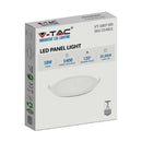 18W(1400Lm) LED Panel Premium built-in round, V-TAC, neutral white light 4000K, complete with power supply unit