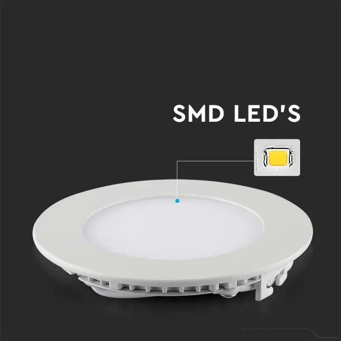 18W(1400Lm) LED Panel Premium built-in round, V-TAC, neutral white light 4000K, complete with power supply unit