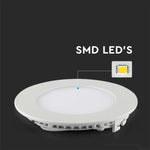 18W(1400Lm) LED Premium Panelis iebūvējams apaļš, V-TAC, auksti balta gaisma 6400K, komplektā ar barošanās bloku