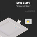 6W(490Lm) LED Premium Panel built-in square, V-TAC, cold white light 6400K, complete with power supply unit