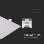 12W(1160Lm) LED Premium Panel built-in square, V-TAC, IP20, warm white light 2700K, complete with power supply unit