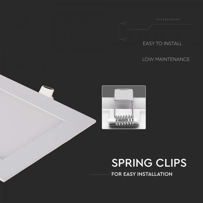 12W(1160Lm) LED Premium Panel built-in square, V-TAC, IP20, warm white light 2700K, complete with power supply unit