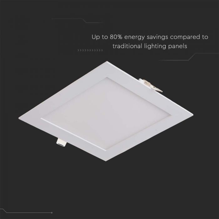 18W(1400Lm) LED Premium Panel built-in square, V-TAC, warm white light 2700K, complete with power supply unit