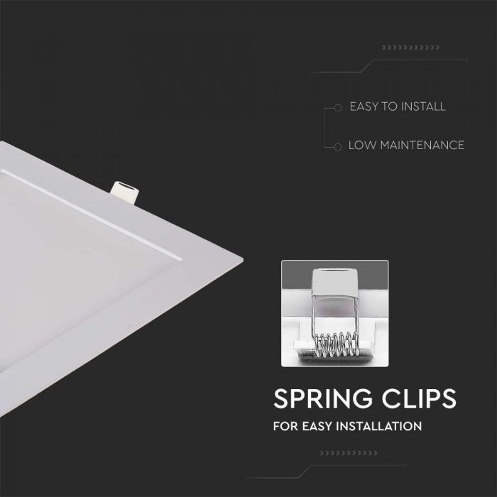 18W(1400Lm) LED Premium Panel built-in square, V-TAC, warm white light 2700K, complete with power supply unit