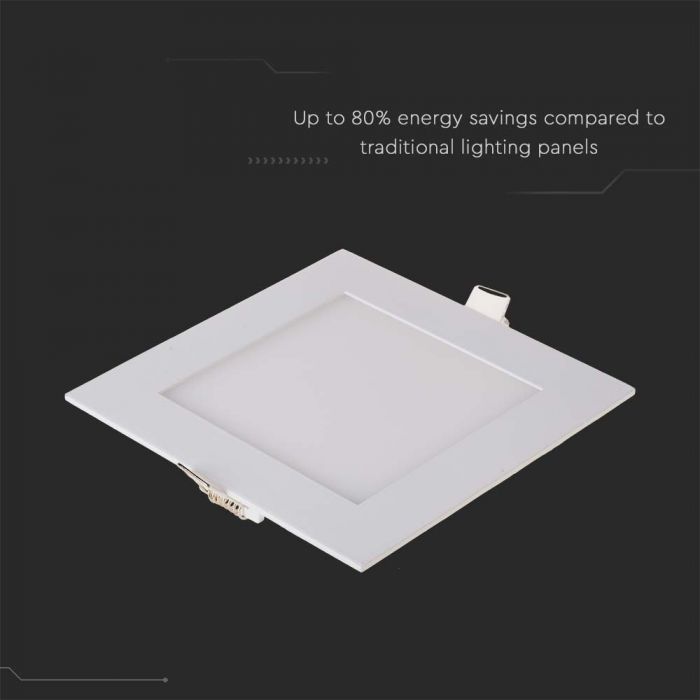 18W (1400Lm) LED Premium paneel süvistatav ruudukujuline, V-TAC, P20, 4000K neutraalne valge valgus, koos toiteplokiga.