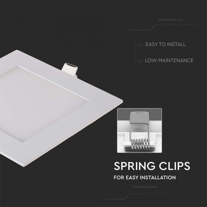 18W(1400Lm) LED Premium Panel built-in square, V-TAC, P20, neutral white light 4000K, complete with power supply unit