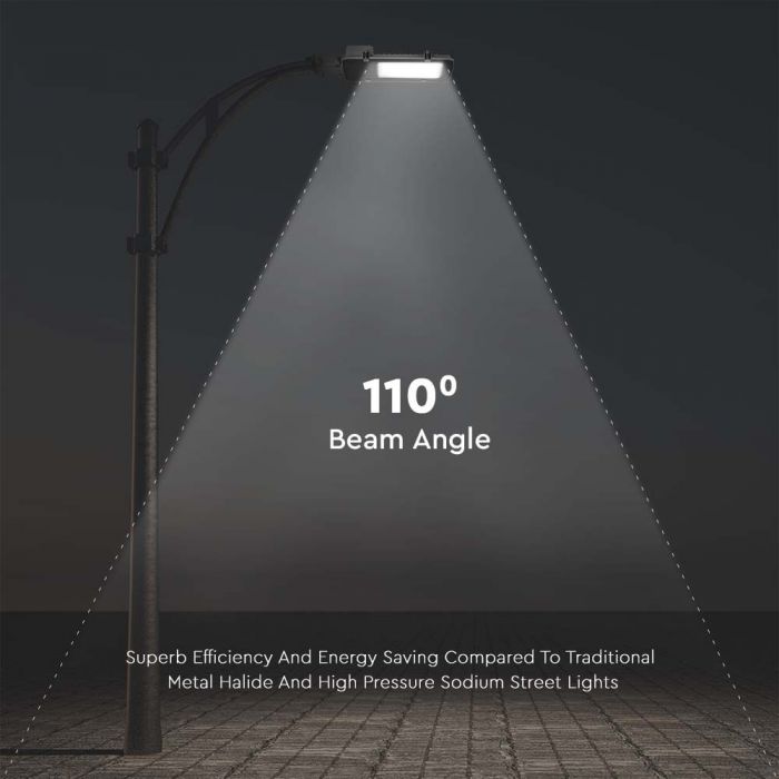 100W(10000Lm) LED V-TAC SAMSUNG street lamp, IP65, grey, warranty 5 years, neutral white light 4000K