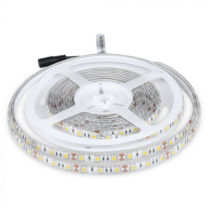 Pris för 5m_9W/m(800Lm) RGB LED Tape, färgad, vattentät IP65, V-TAC, 60 dioder/m, RGB färgad