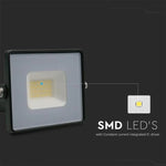 20W (1620Lm) LED-strålkastare V-TAC, IP65, 5 års garanti, svart, kallvit 6400K