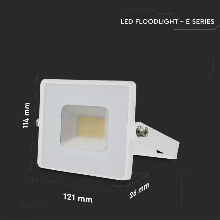 20W (1620Lm) LED-strålkastare V-TAC, IP65, 5 års garanti, vit, neutralvit 4000K