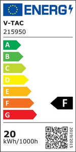 20W (1620Lm) LED-strålkastare V-TAC, IP65, 5 års garanti, vit, neutralvit 4000K