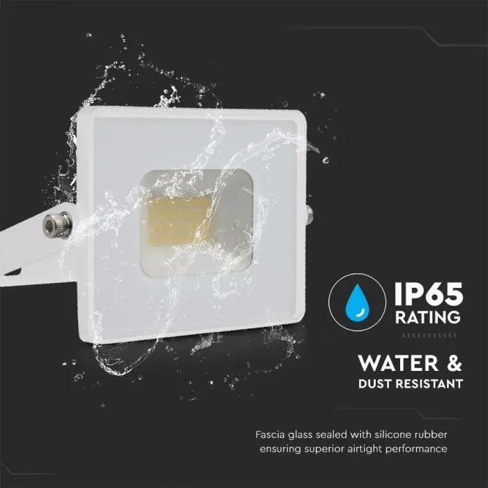 20W(1620Lm) LED-strålkastare, V-TAC, IP65, vit, kallvit 6500K