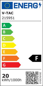 20W(1620Lm) LED-strålkastare, V-TAC, IP65, vit, kallvit 6500K